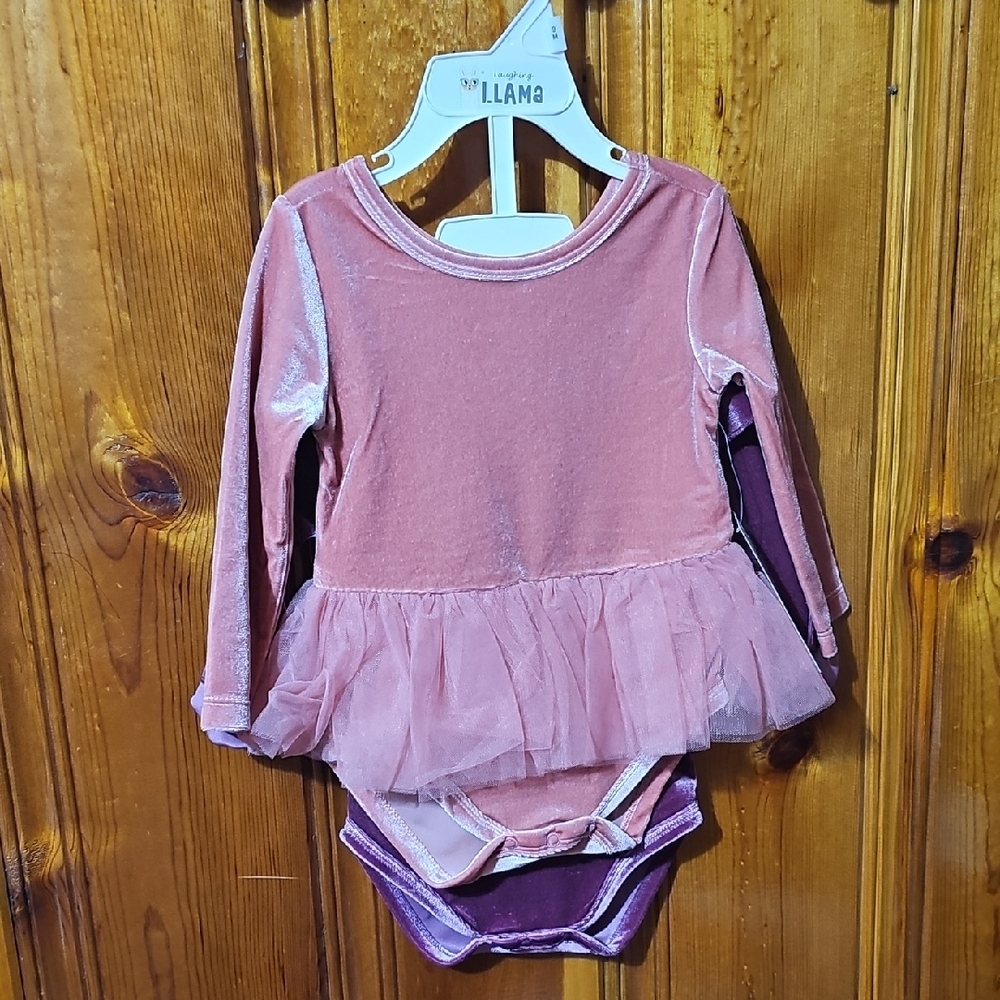 Pink Long Sleeve Baby Dress with Tulle Skirt